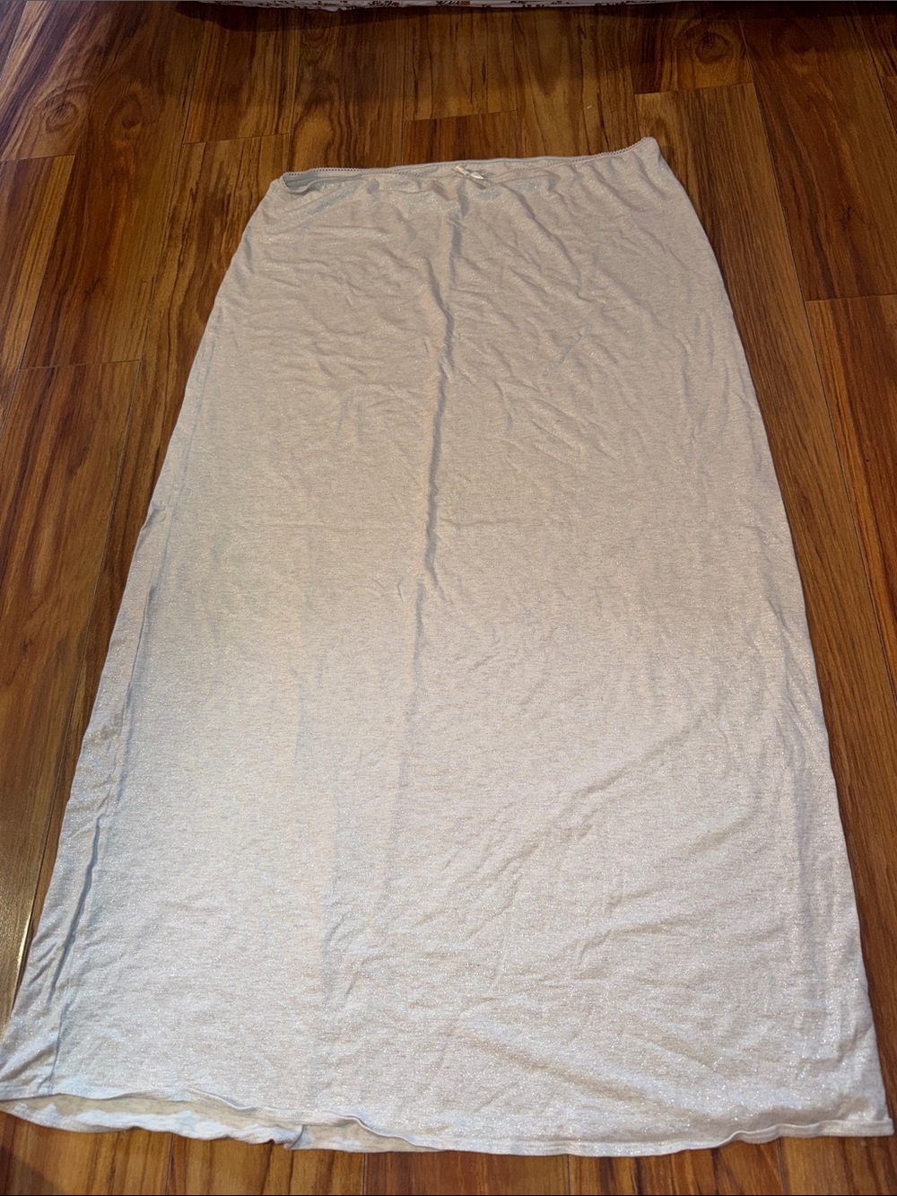 Sparkly beige maxi skirt
